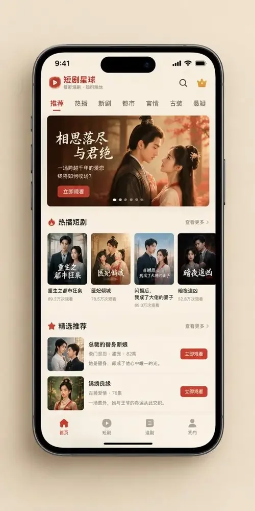 河马魔改短剧 APP 新剧抢先看功能界面